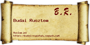 Budai Rusztem névjegykártya